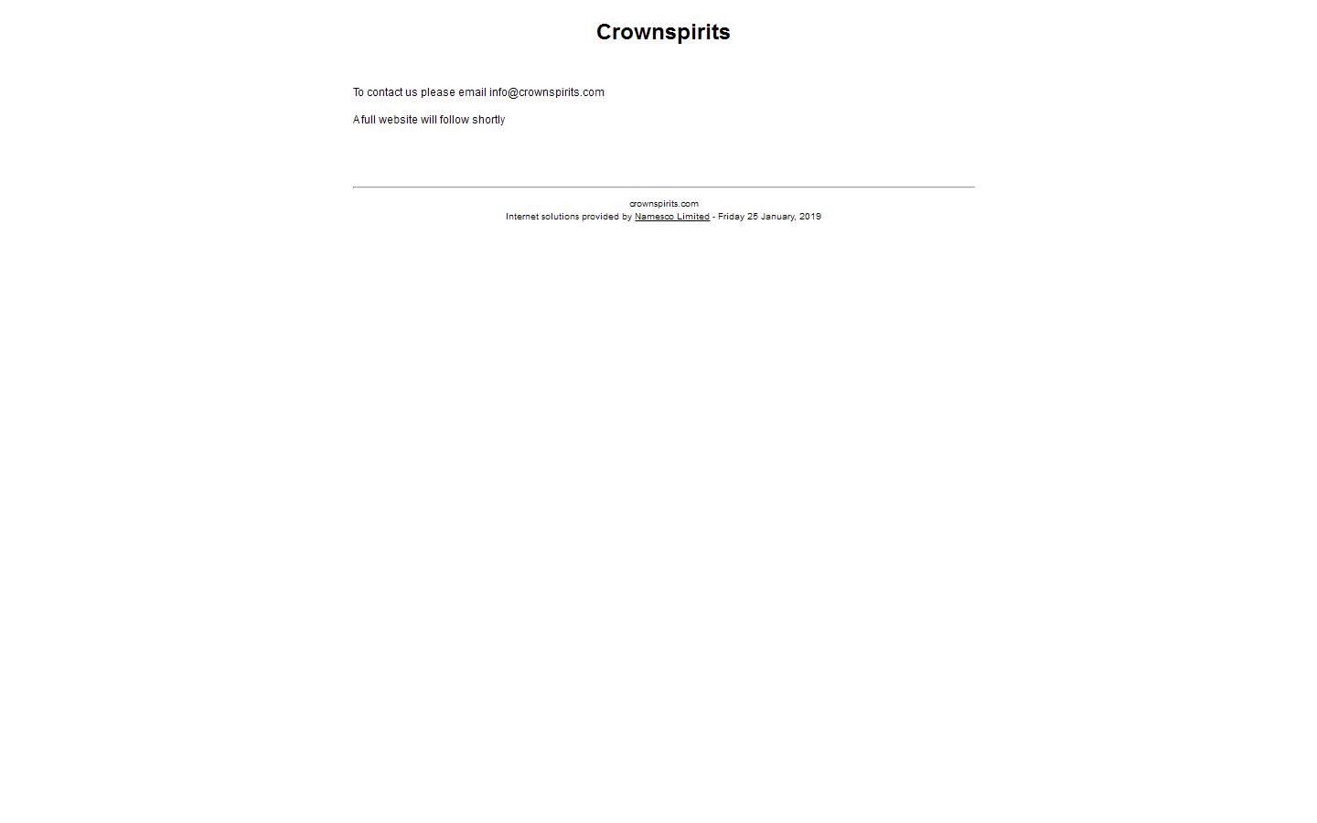 Crown Spirits Ltd Website