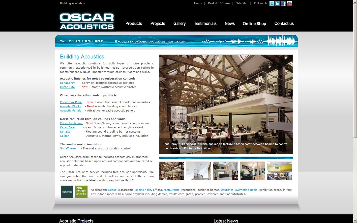 Oscar Acoustics Website