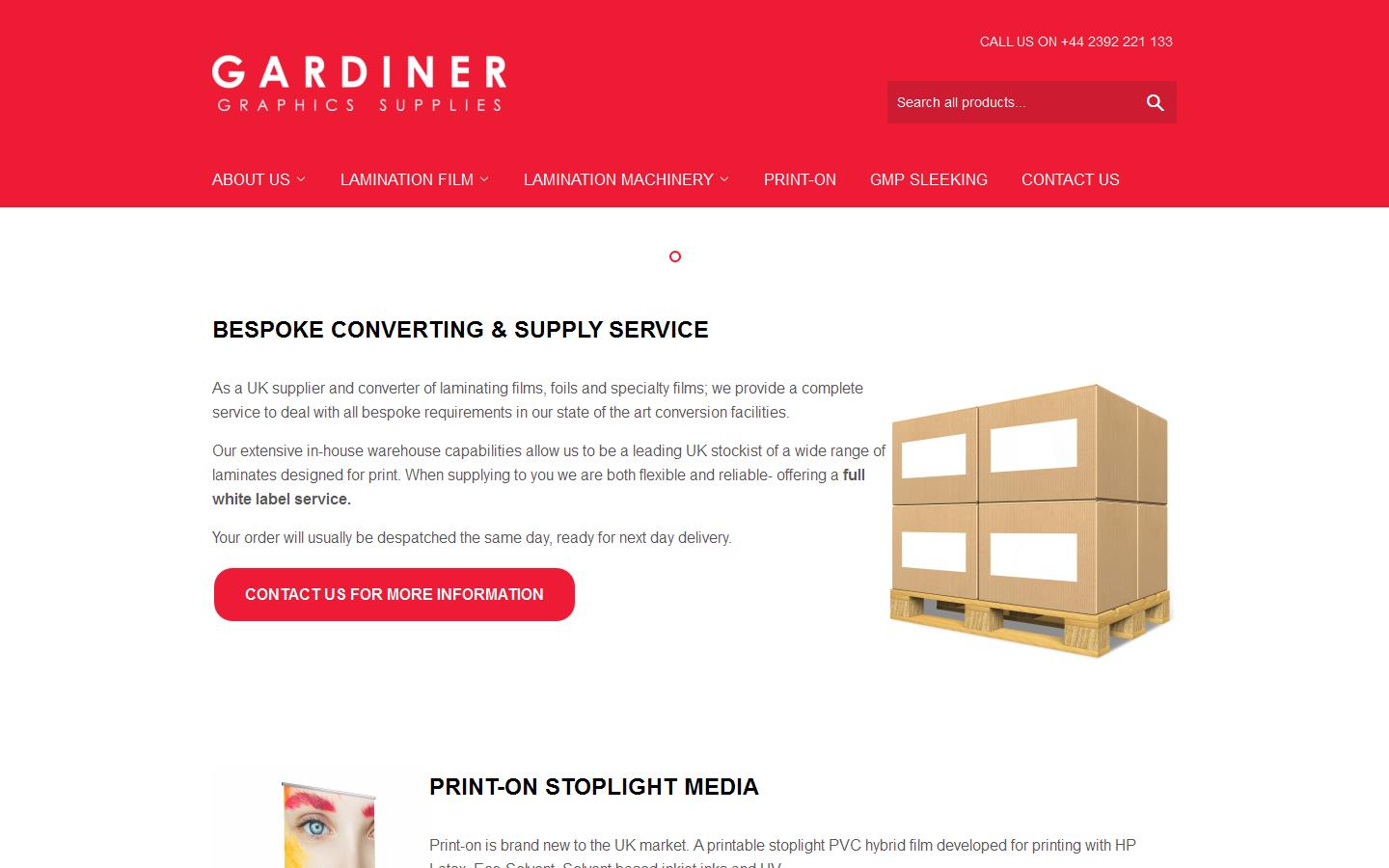 Gardiner Graphics Supplies Website
