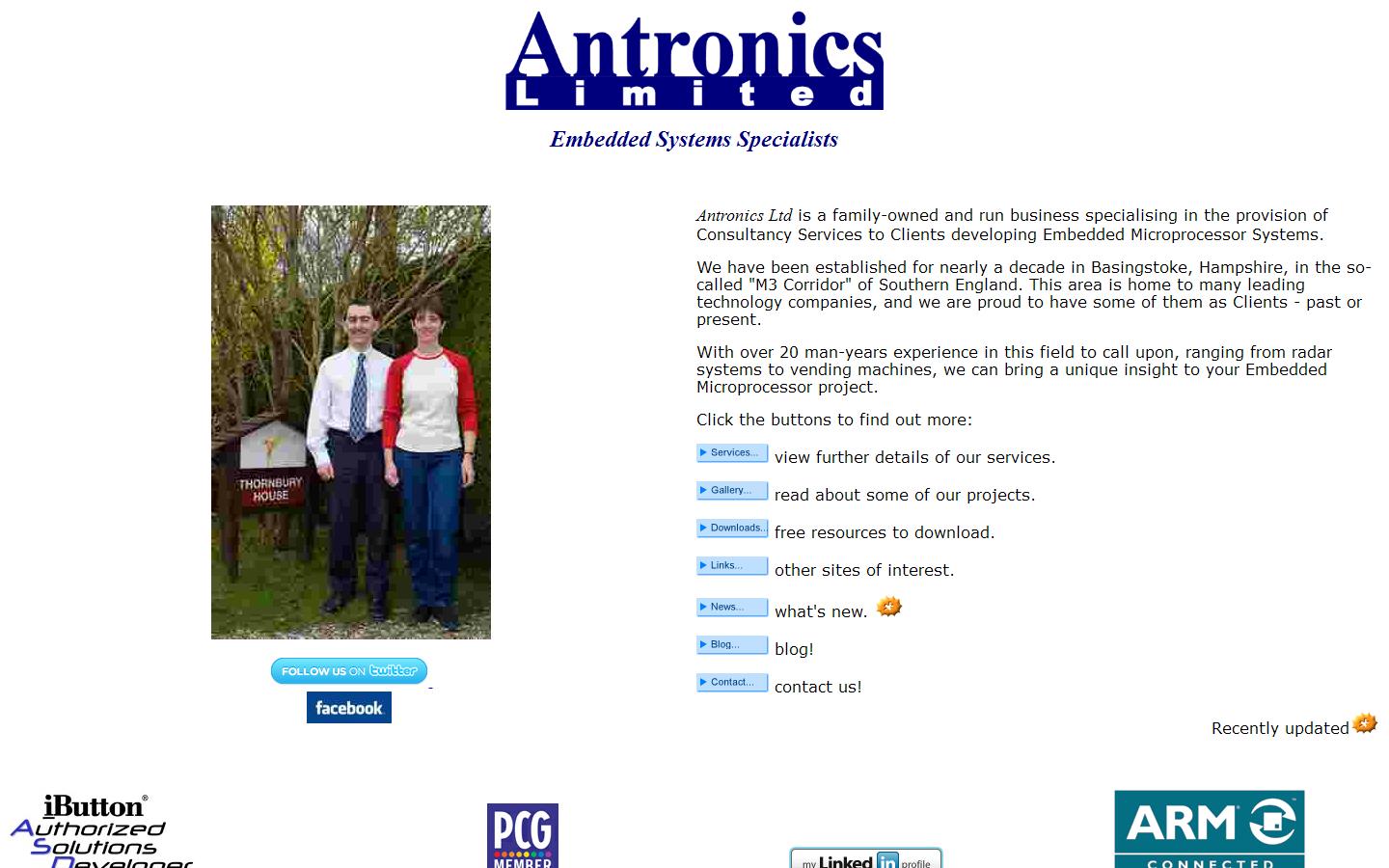 Antronics Ltd Website