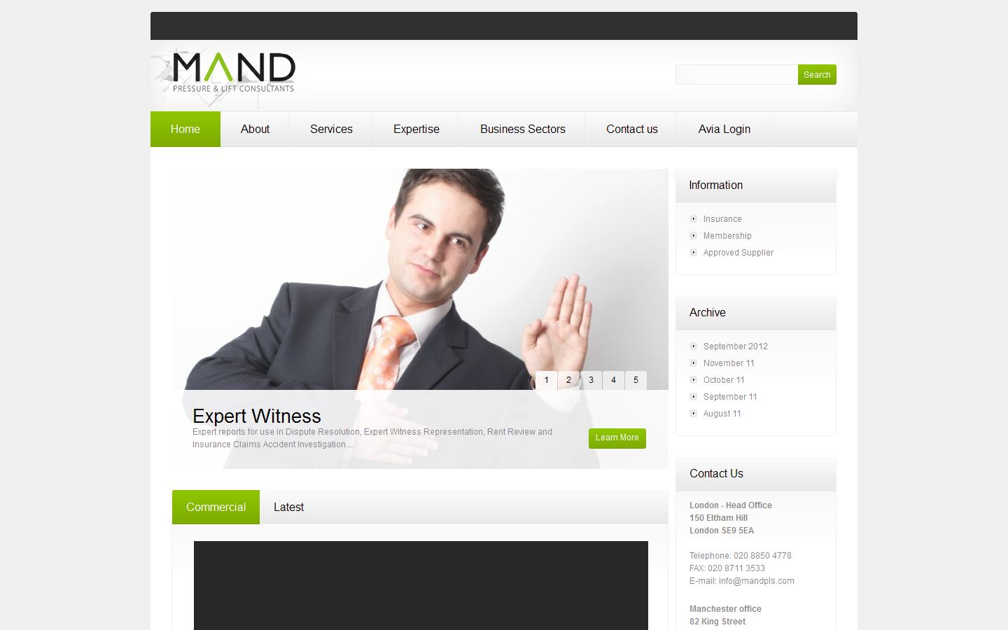 Mand Pressure & Lift Consultants Website