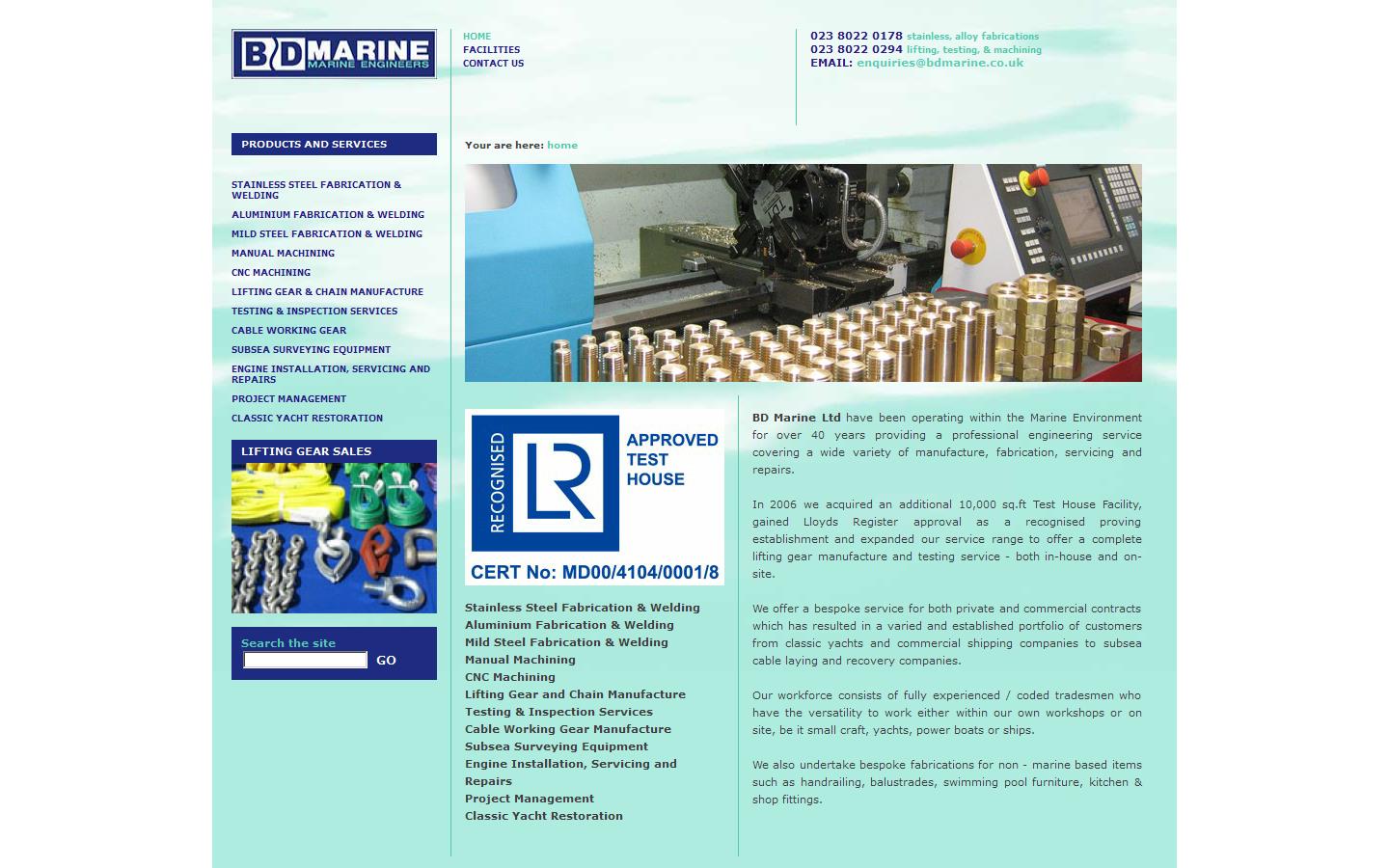 B D Marine Engineers Website