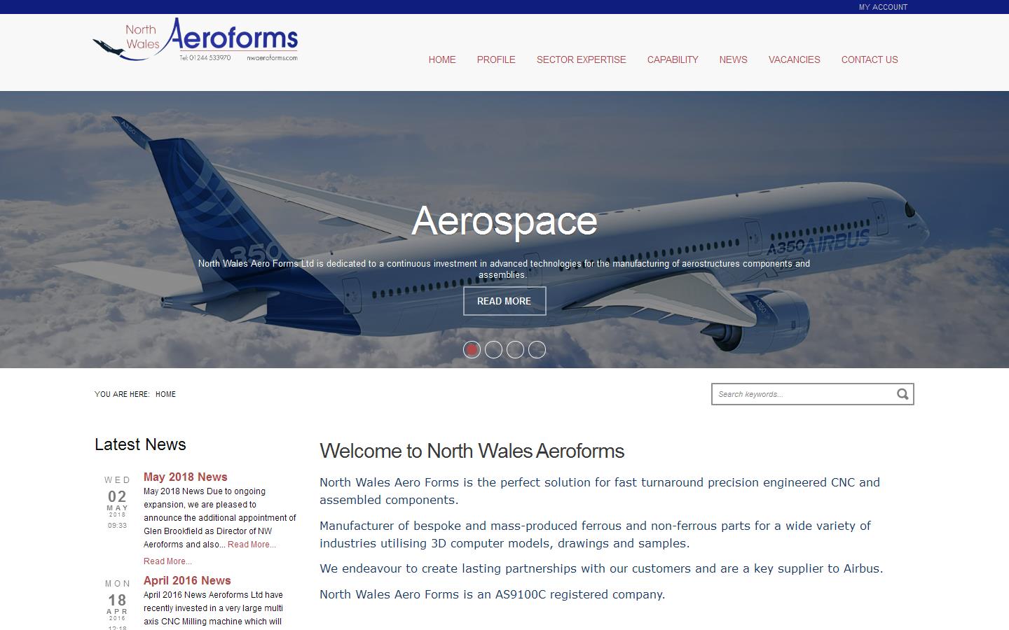 North Wales Aeroforms Website