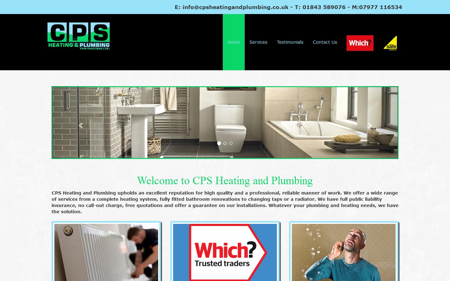 C P S Heating & Plumbing Contractors Ltd Website