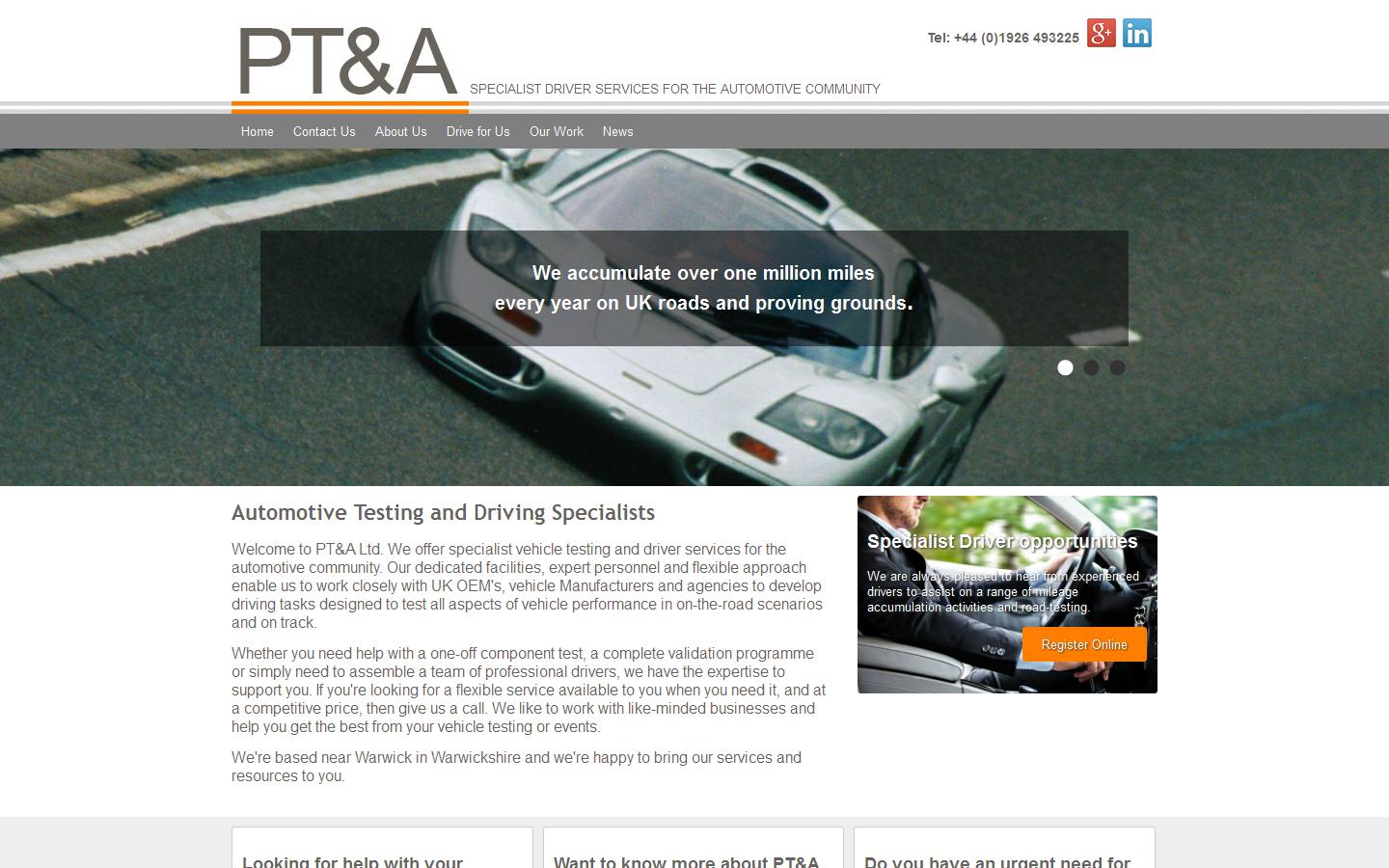 P T & A Ltd Website