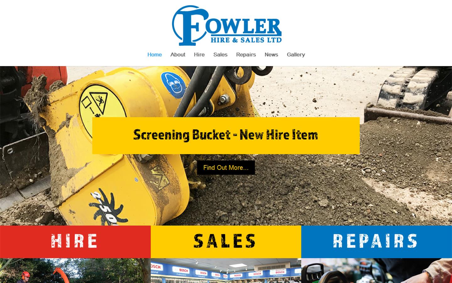 Fowler Hire & Sales Ltd Website
