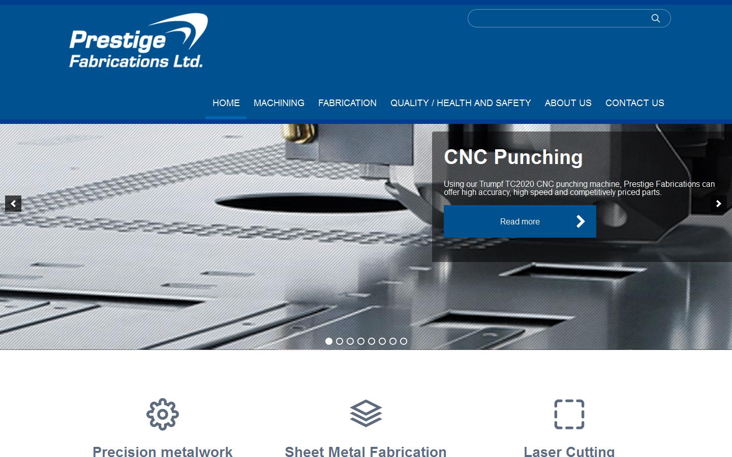 Prestige Fabrications Ltd Website