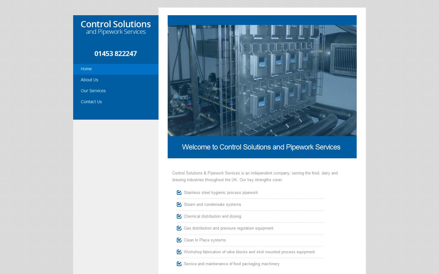 Control Solutions & Pipework Services Website