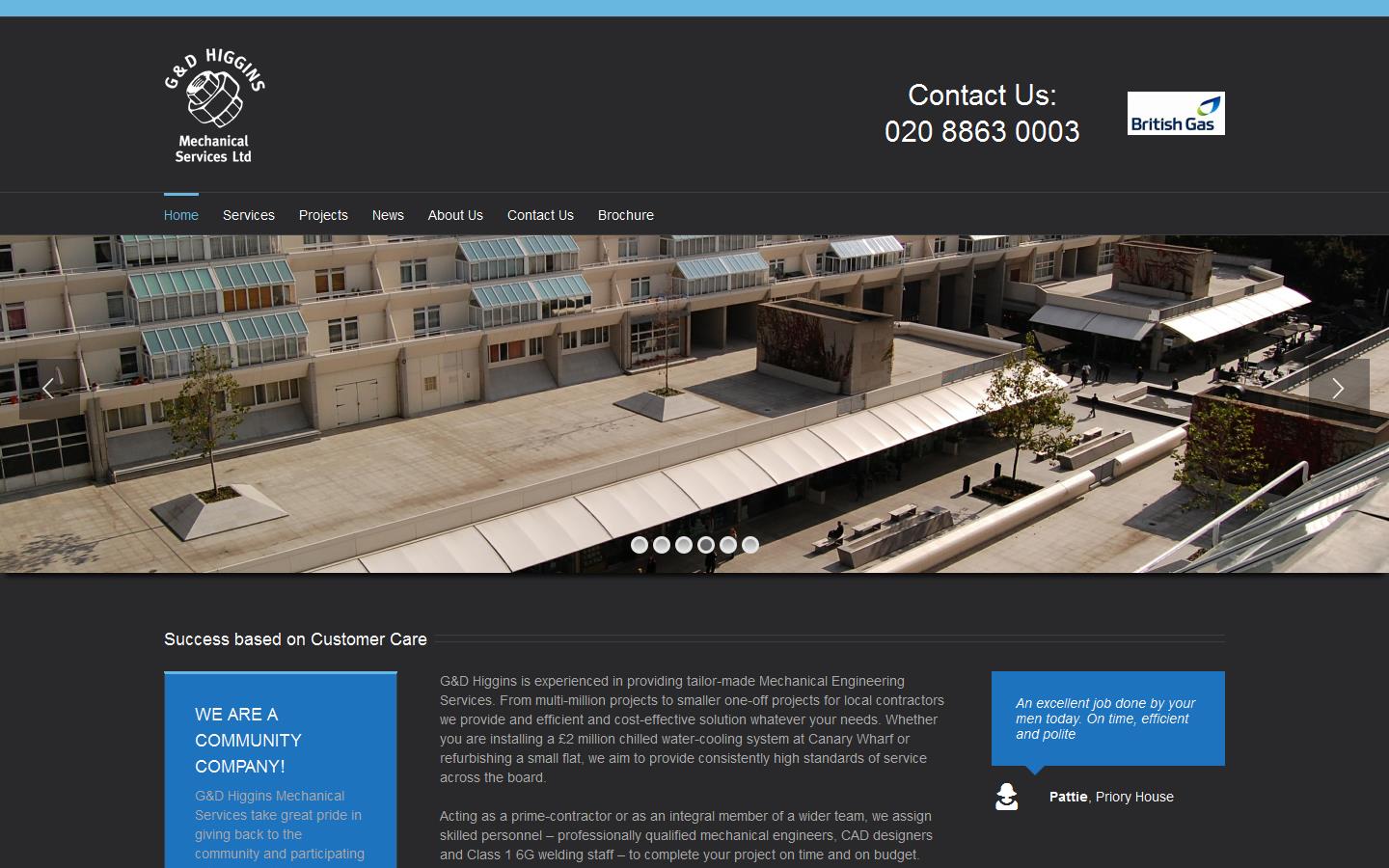 G & D Higgins Mechanical Services Ltd Website