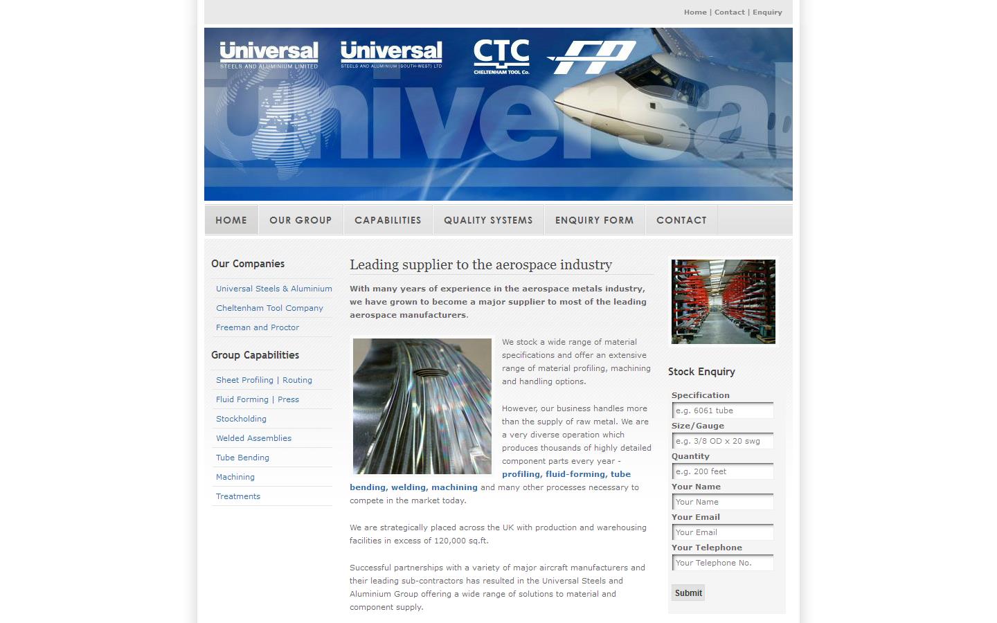 Universal Steels & Aluminium Website