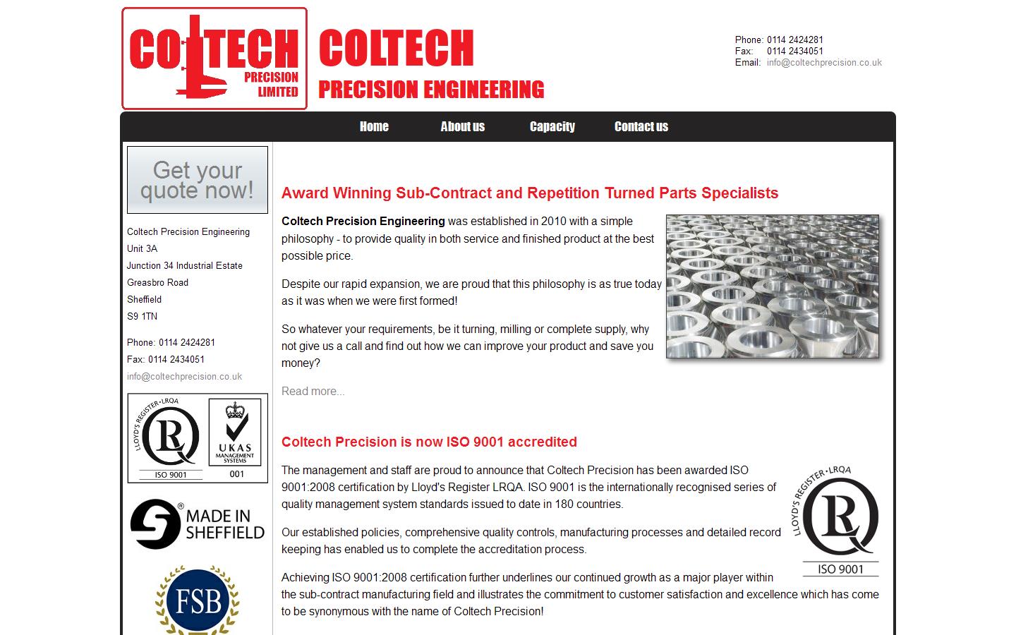 Coltech Precision Engineering Ltd Website