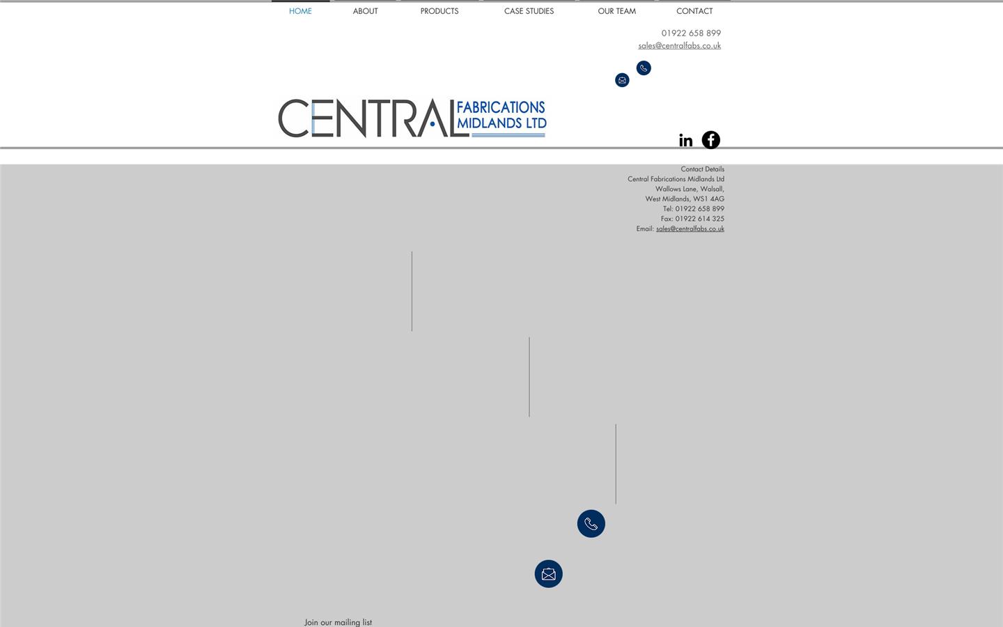 Central Fabrications & Facades Ltd Website