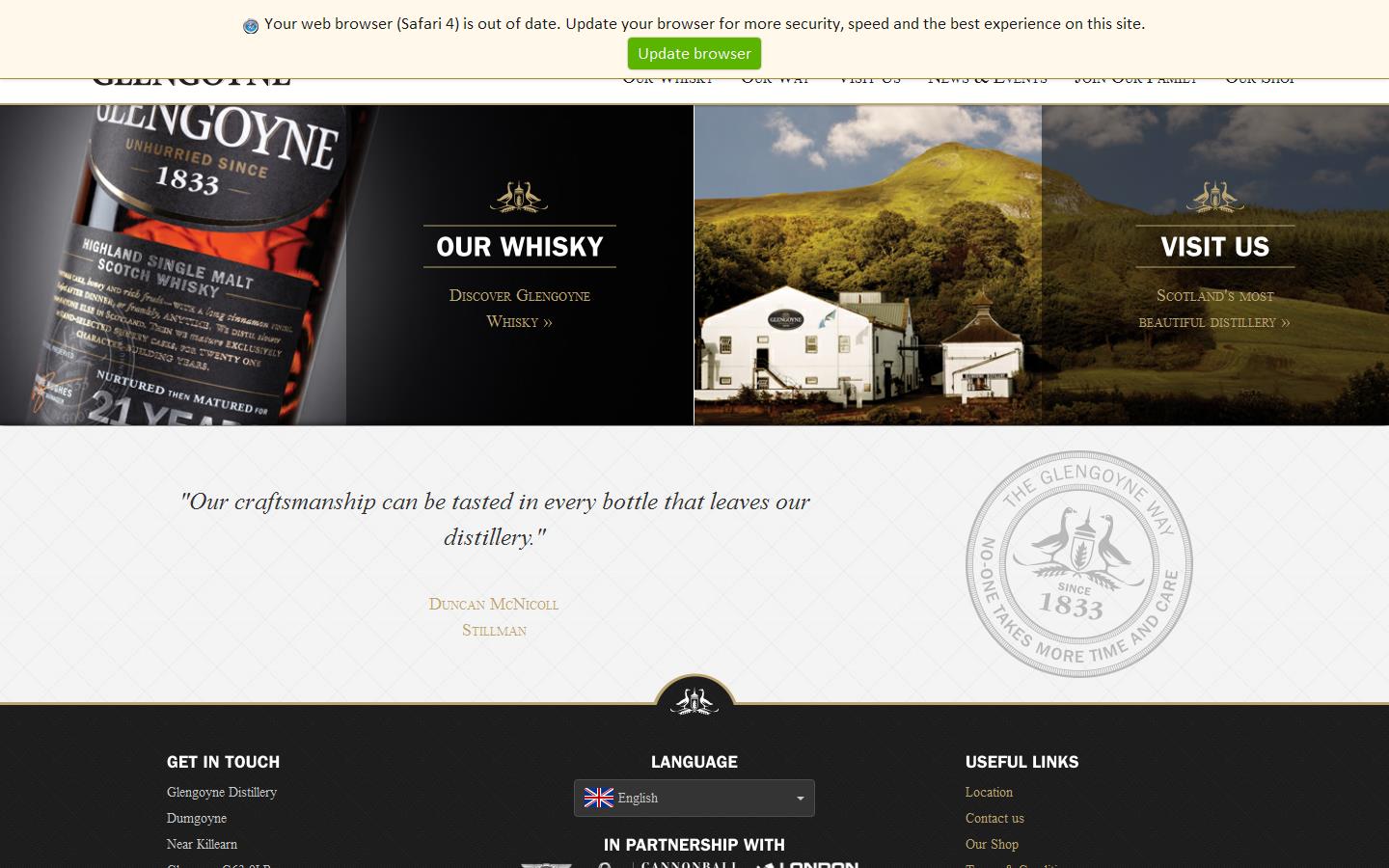 Glengoyne Distillery Website