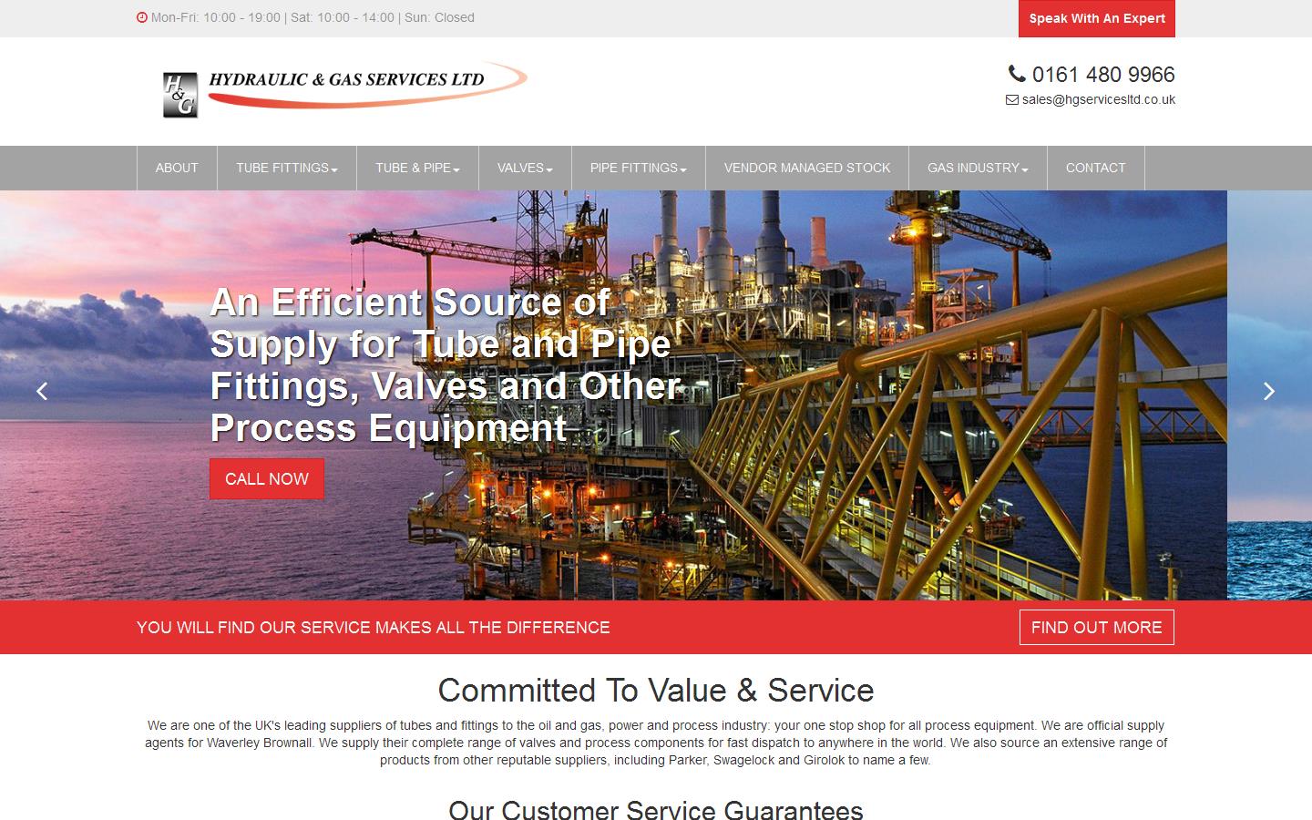 Hydraulic & Gas Services Ltd Website