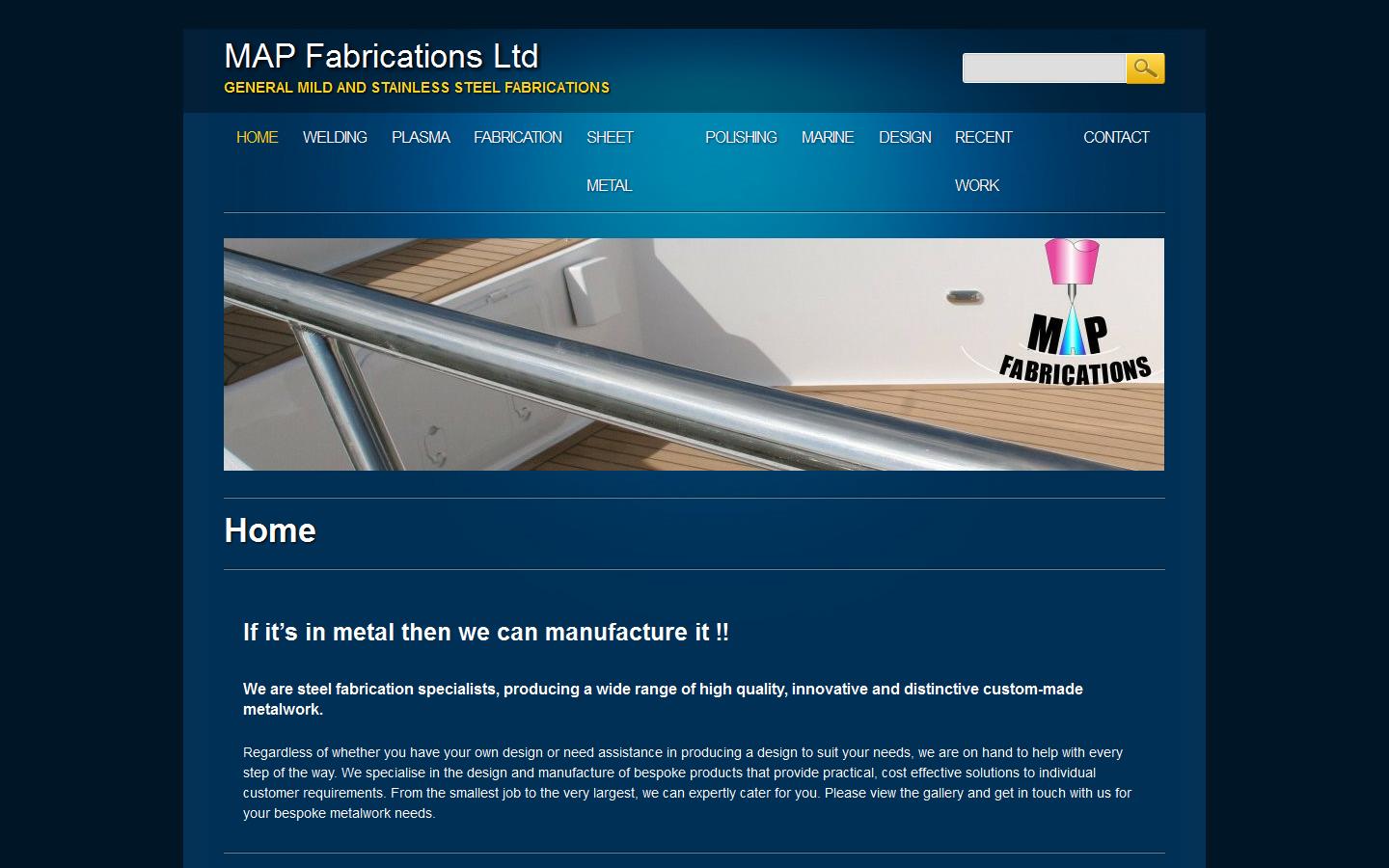 M A P Fabrications Ltd Website