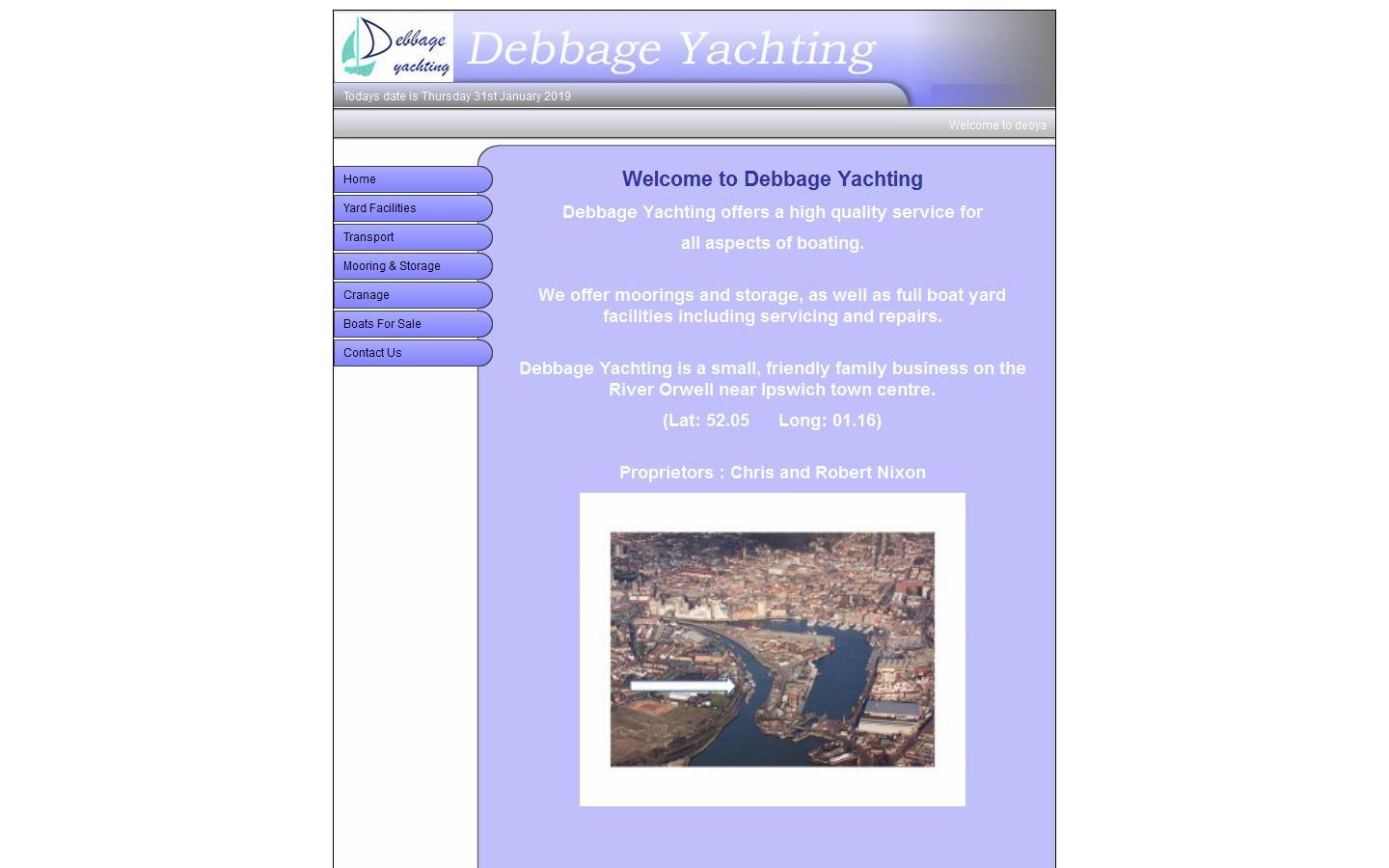 Debbage Yachting Website