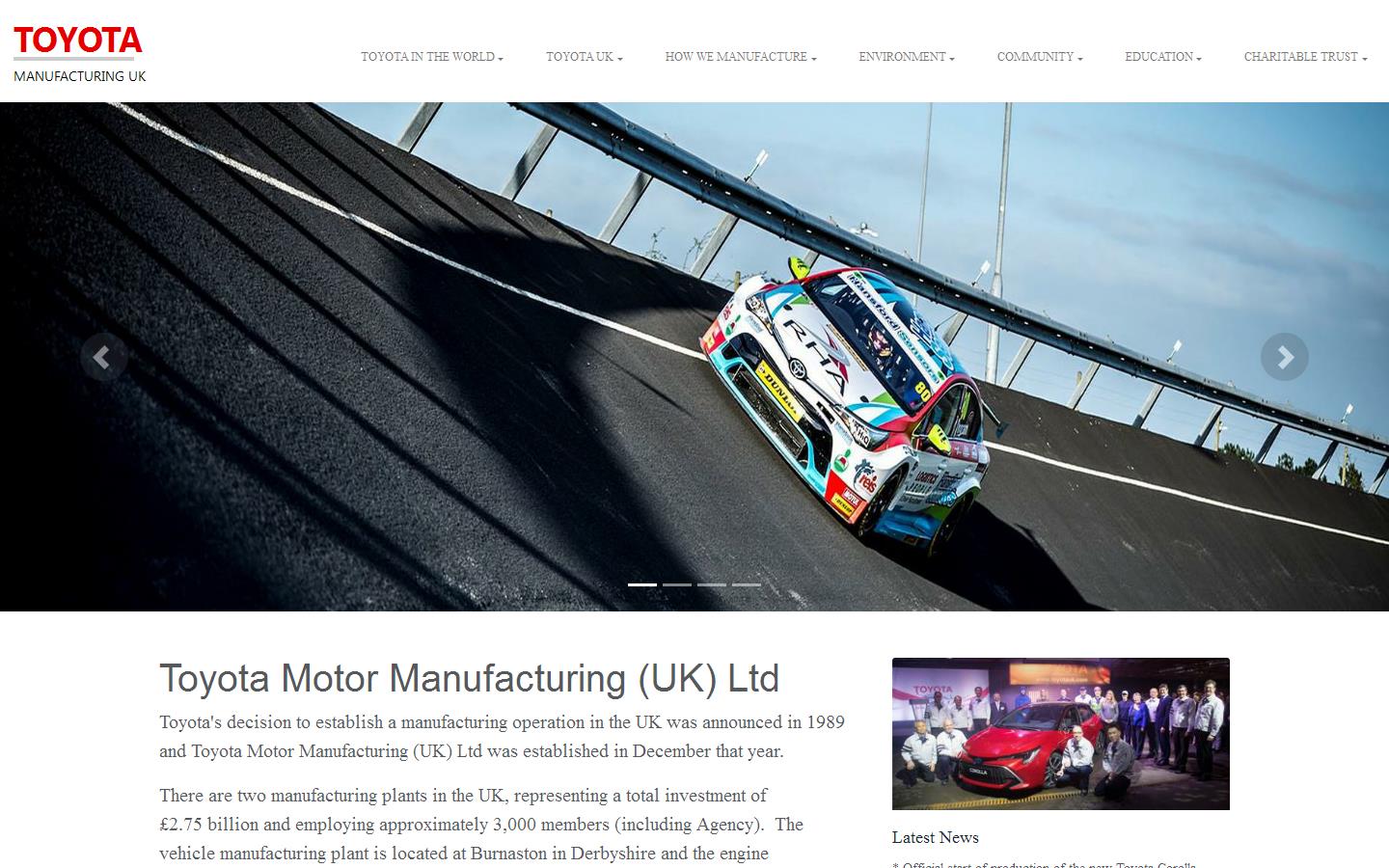 Toyota UK Website