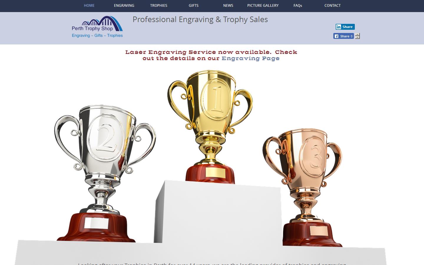 Perth Trophy Shop Website