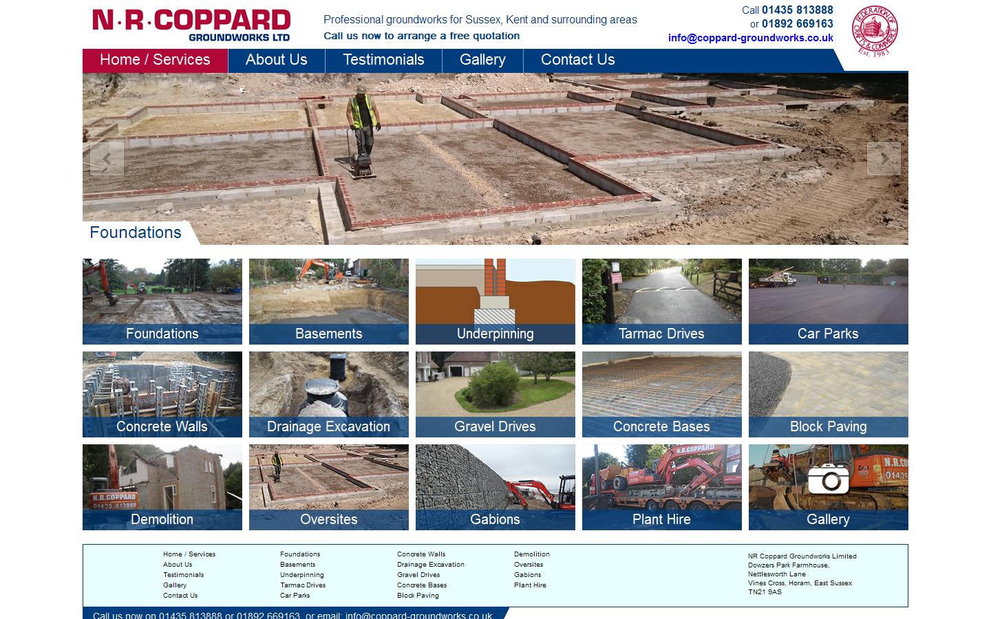 N R Coppard Groundworks Website