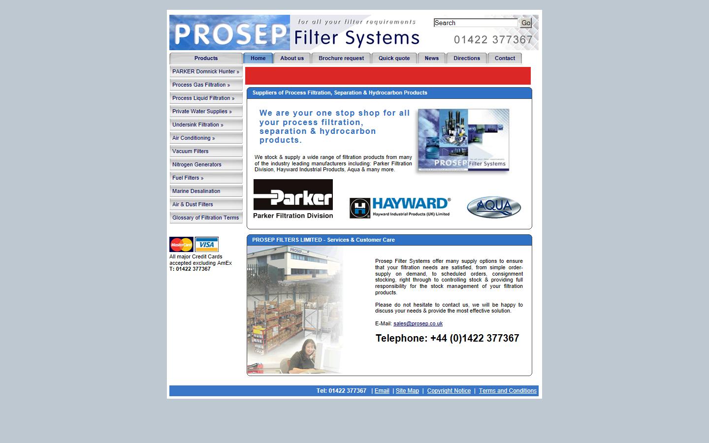 Prosep Filter Systems Ltd Website