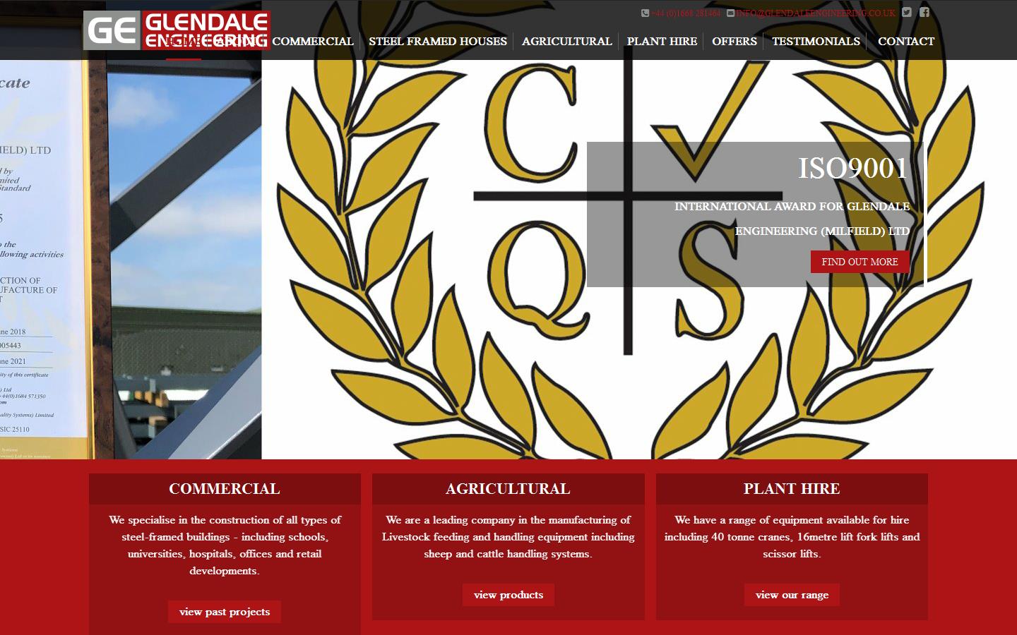 Glendale Engineering Milfield Ltd Website