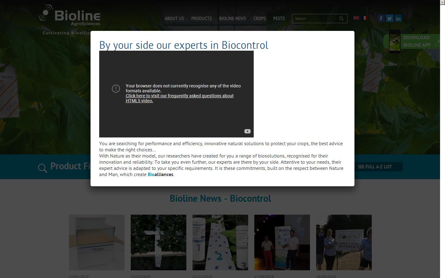 Bioline Agrosciences Website