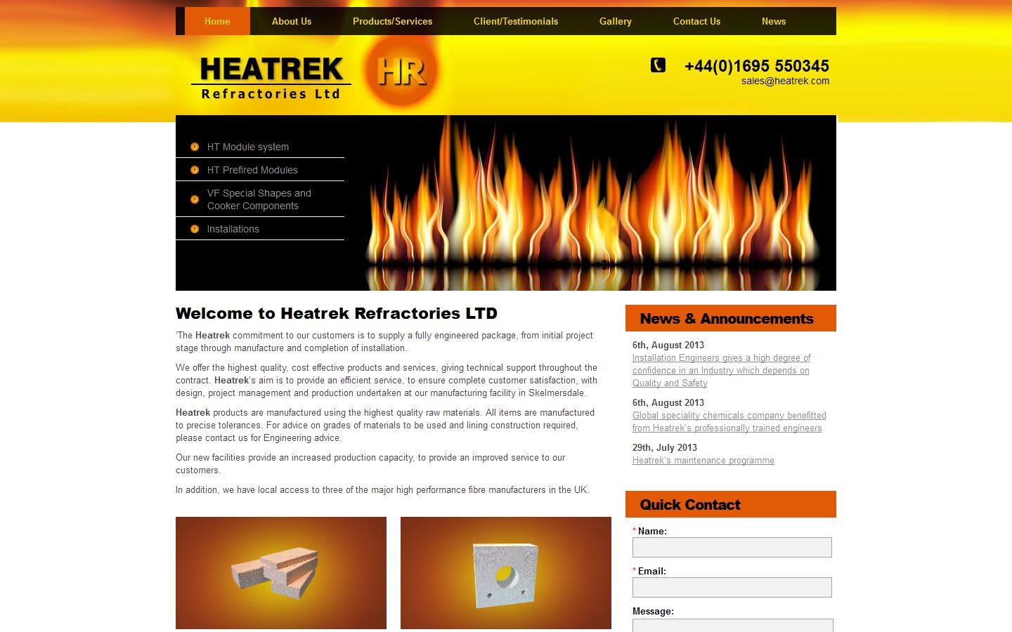 Heatrek Refractories Ltd Website