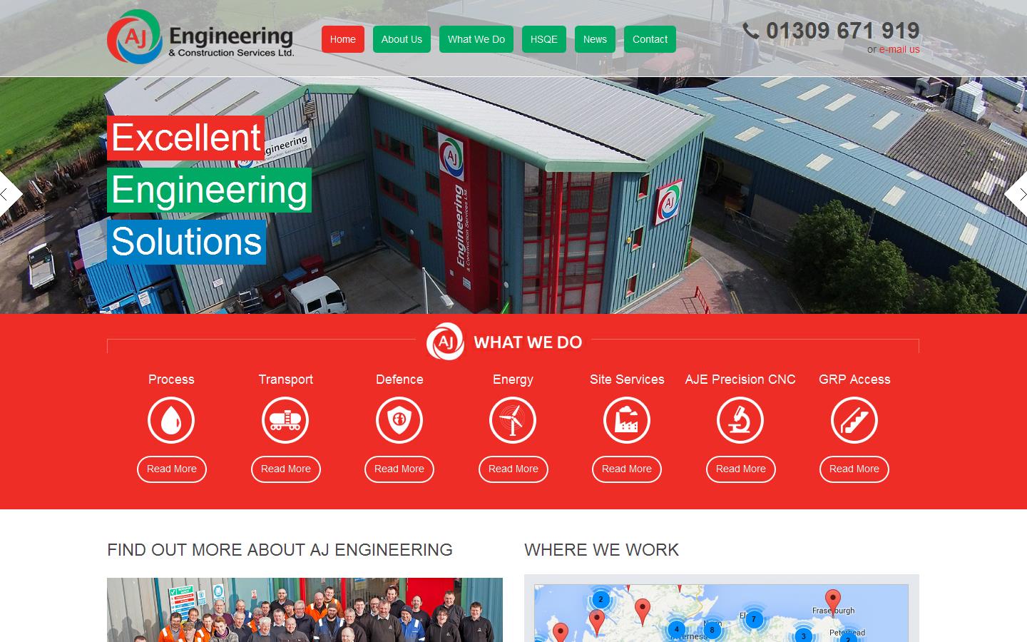 A J Engineering & Construction Services Ltd Website