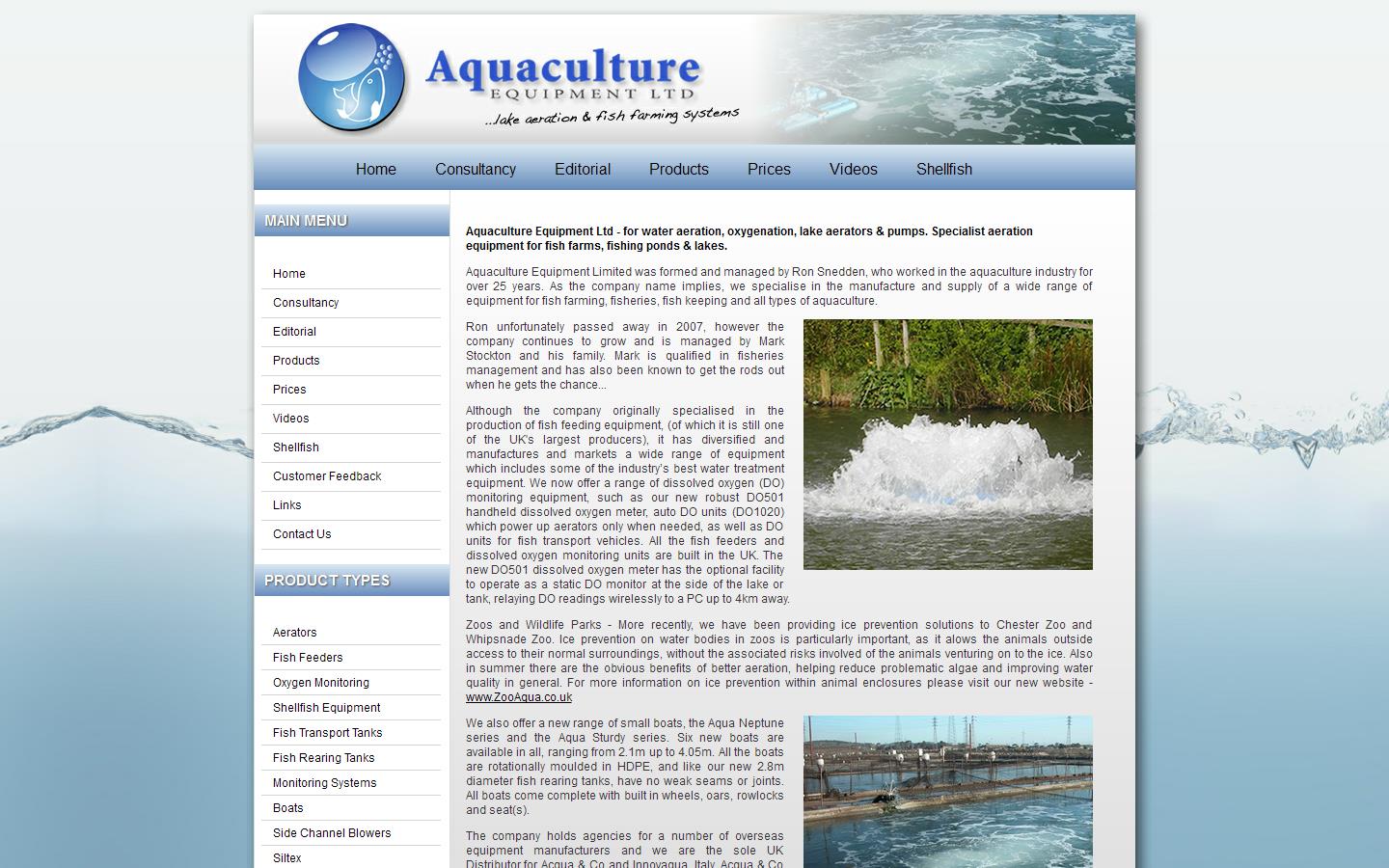 Aquaculture Equipment Ltd Website