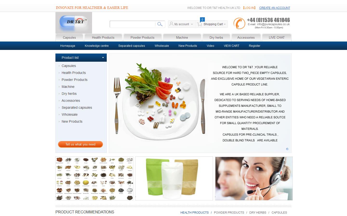 T & T Health UK Ltd Website