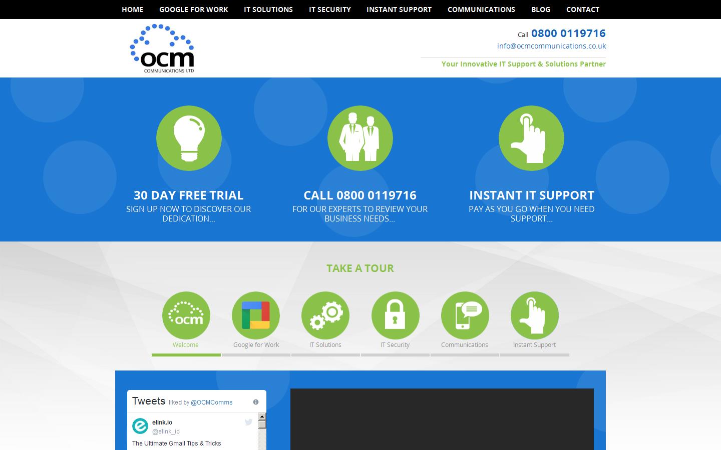 O C M Communications Ltd Website