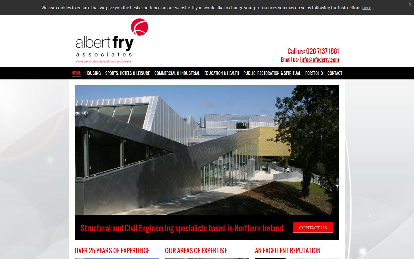 Albert Fry Associates Derry Ltd Website
