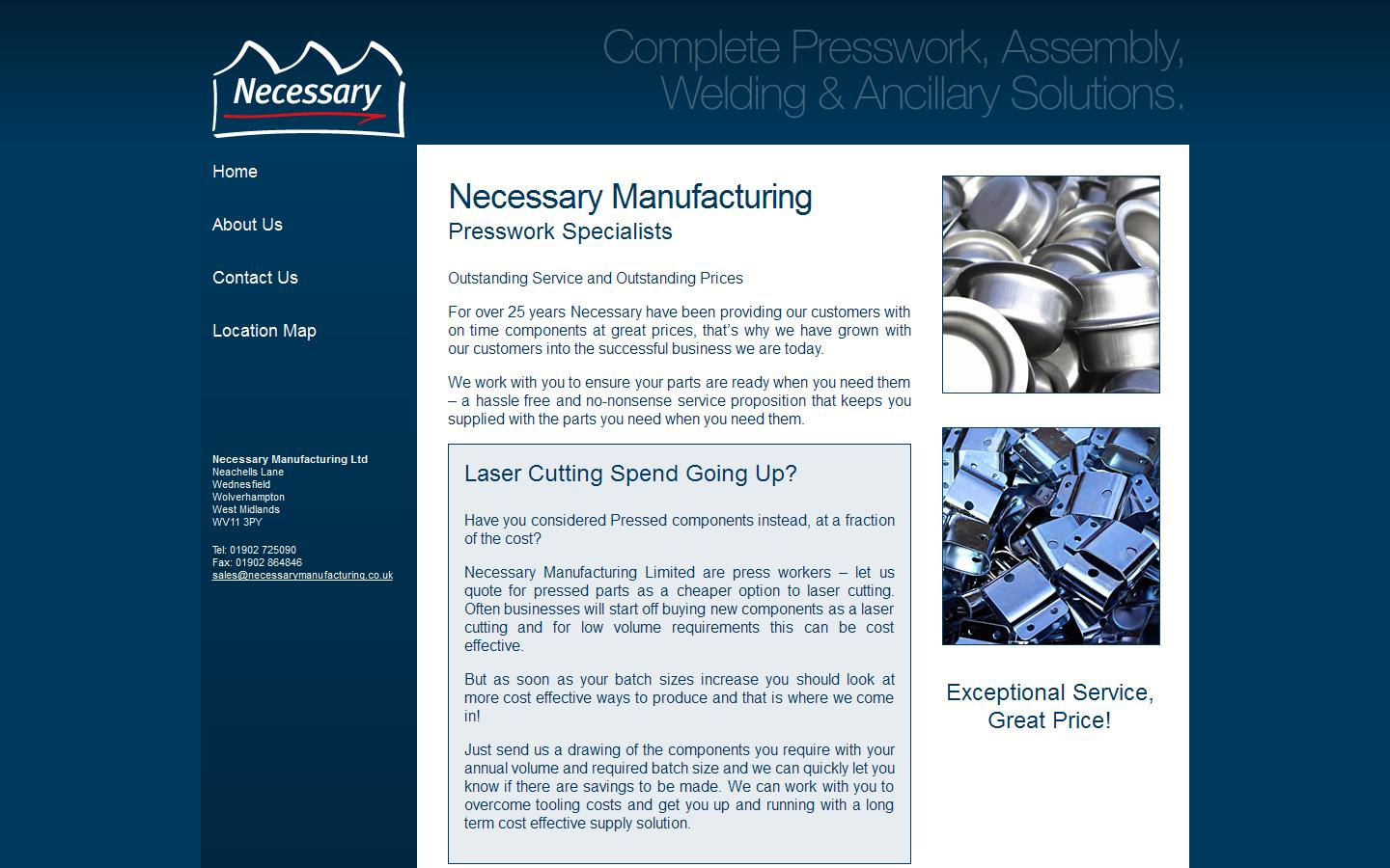 Necessary Manufacturing Ltd Website