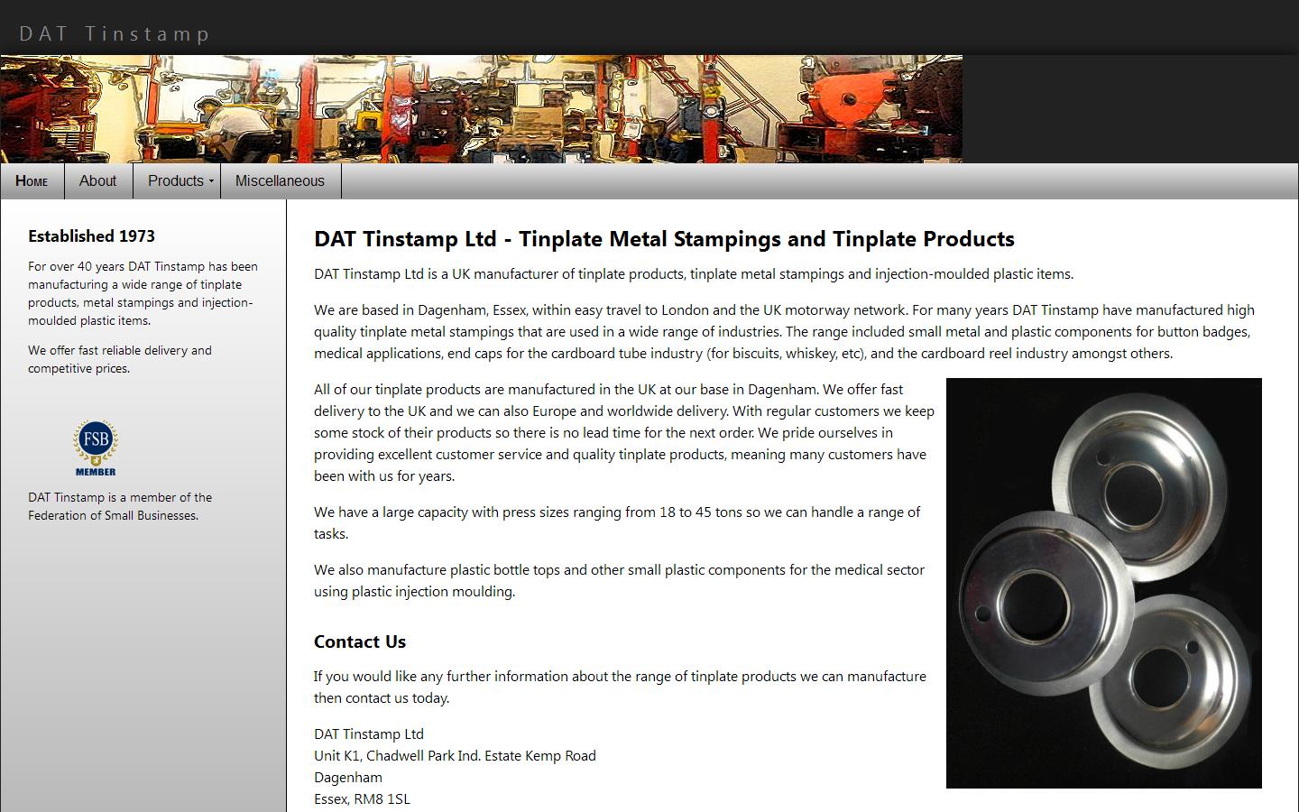 D A T Tinstamp Ltd Website