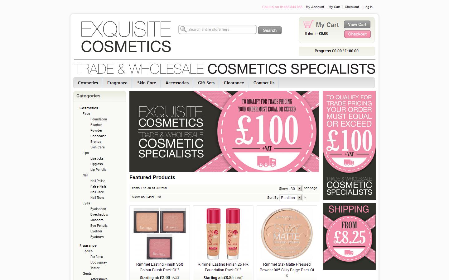 Exquisite Cosmetics Ltd Website