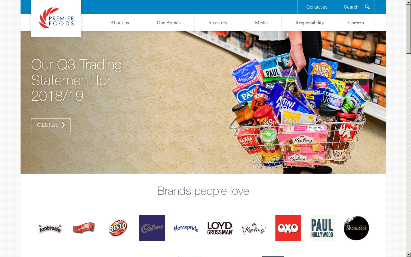 Premier Foods Website