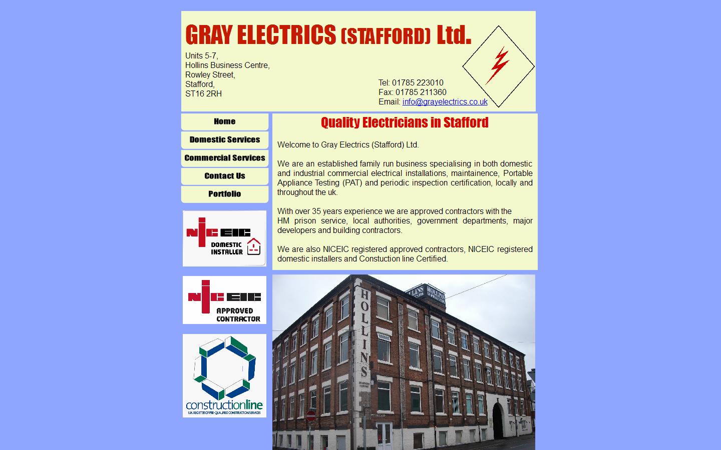 Gray Electrics Stafford Ltd Website