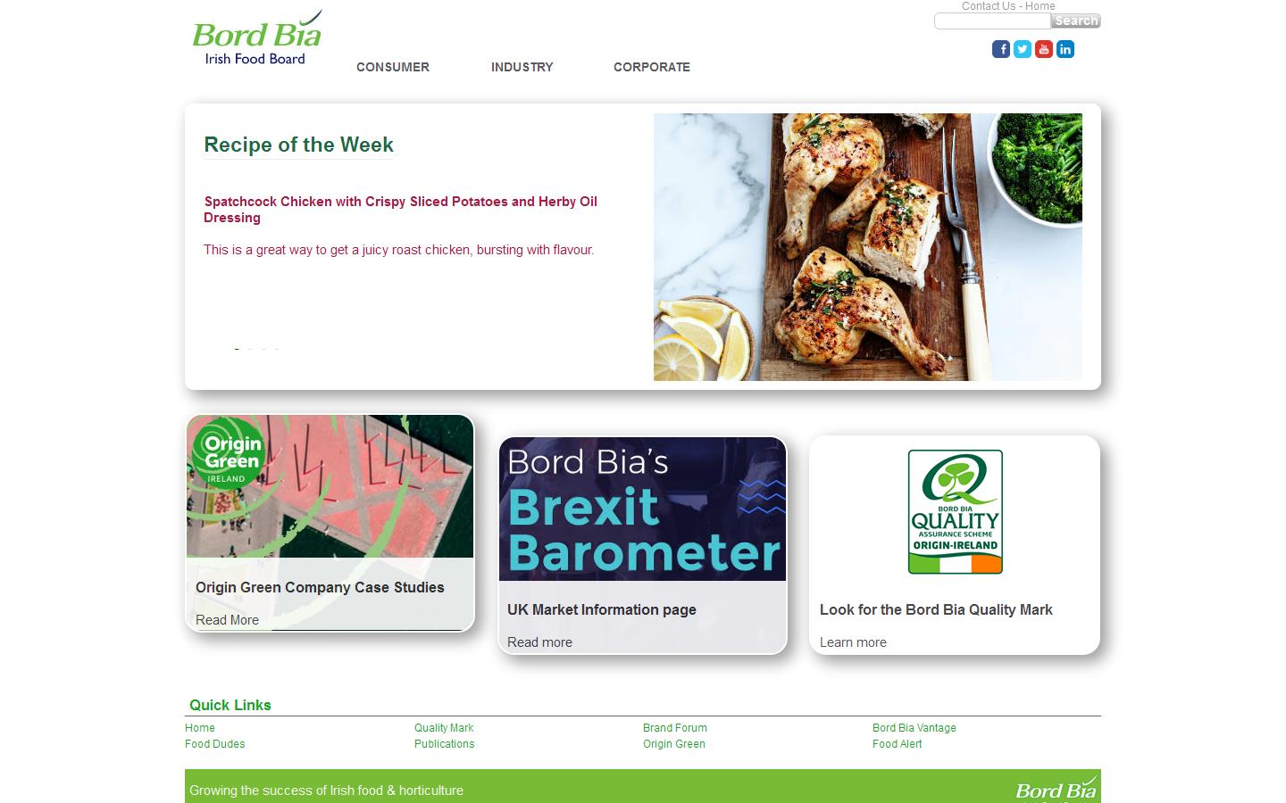 Bord Bia Irish Food Board Website