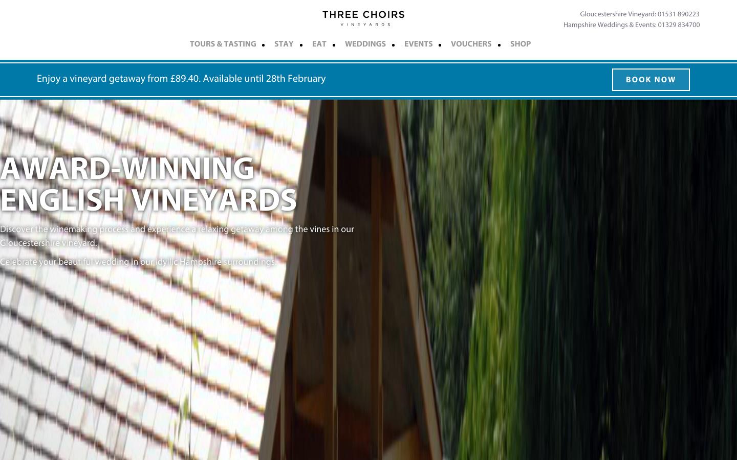 Three Choirs Vineyards Website