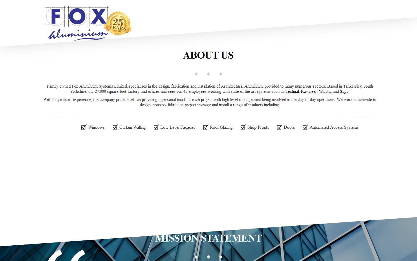 Fox Aluminium Website