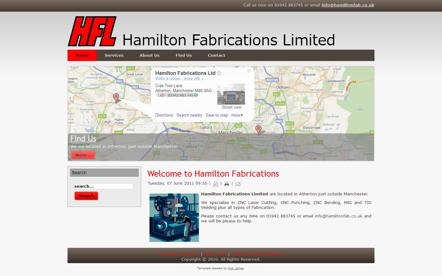 Hamilton Fabrications Ltd Website