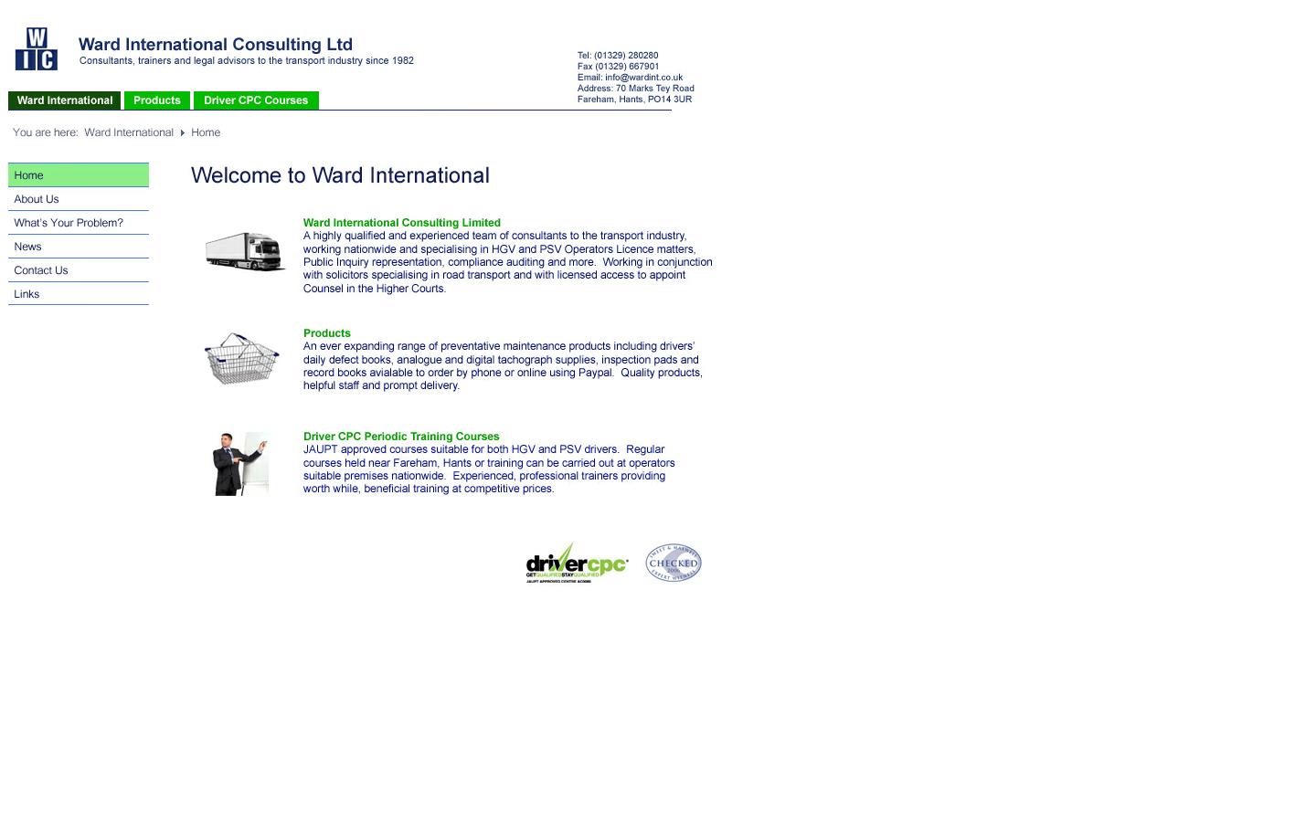 Ward International Consulting Website