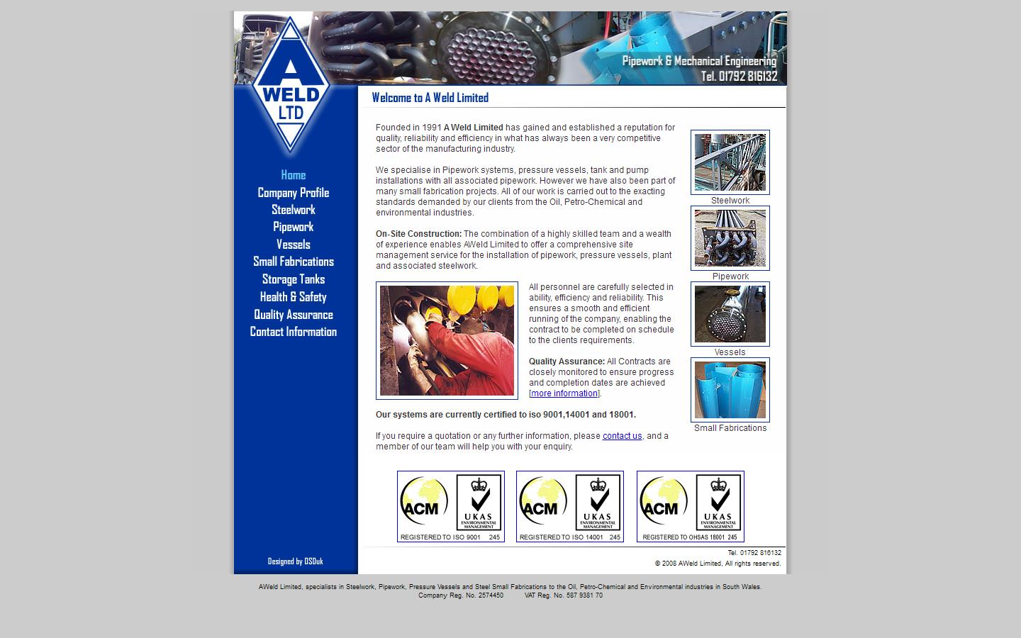 A Weld Ltd Website