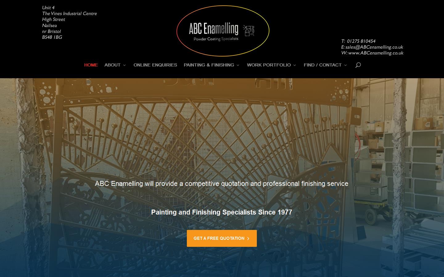 A B C Enamelling & Fabrications Website