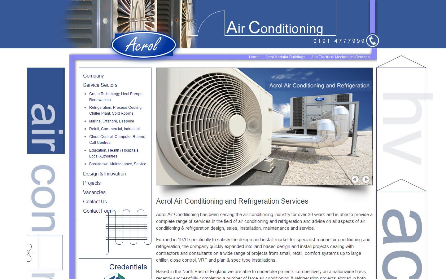 Acrol Air Conditioning Co. Ltd Website