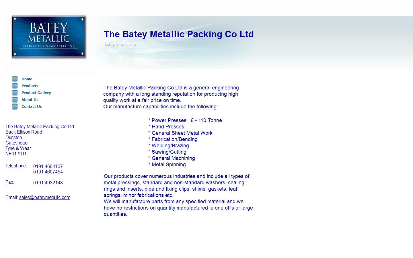 The Batey Metallic Packing Co. Ltd Website