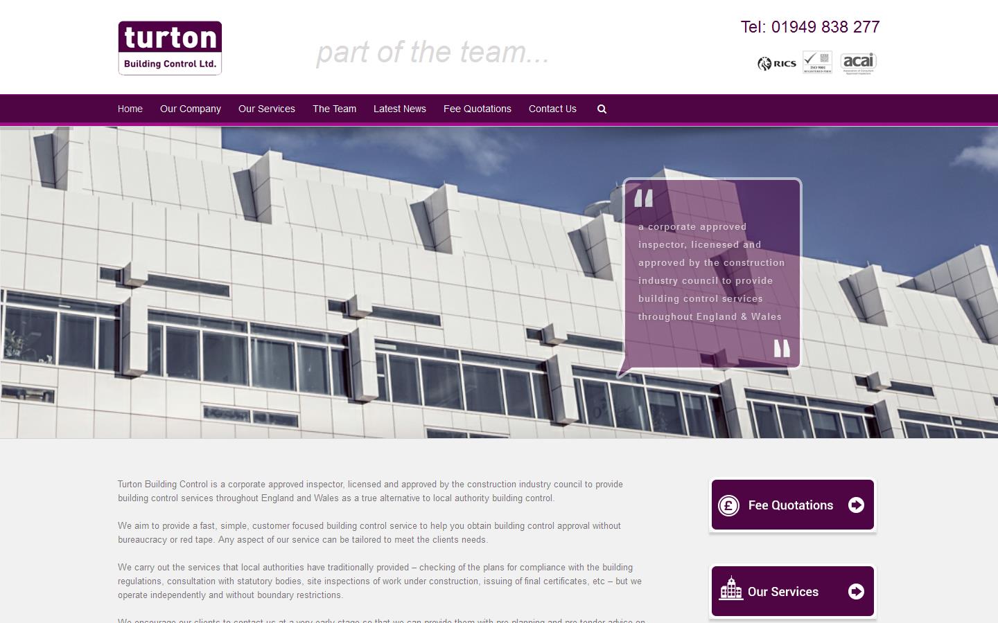 Turton Building Control Ltd Website