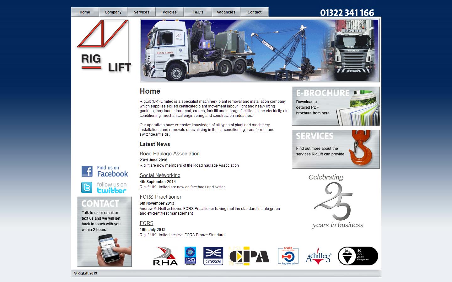 Rig Lift UK Ltd Website