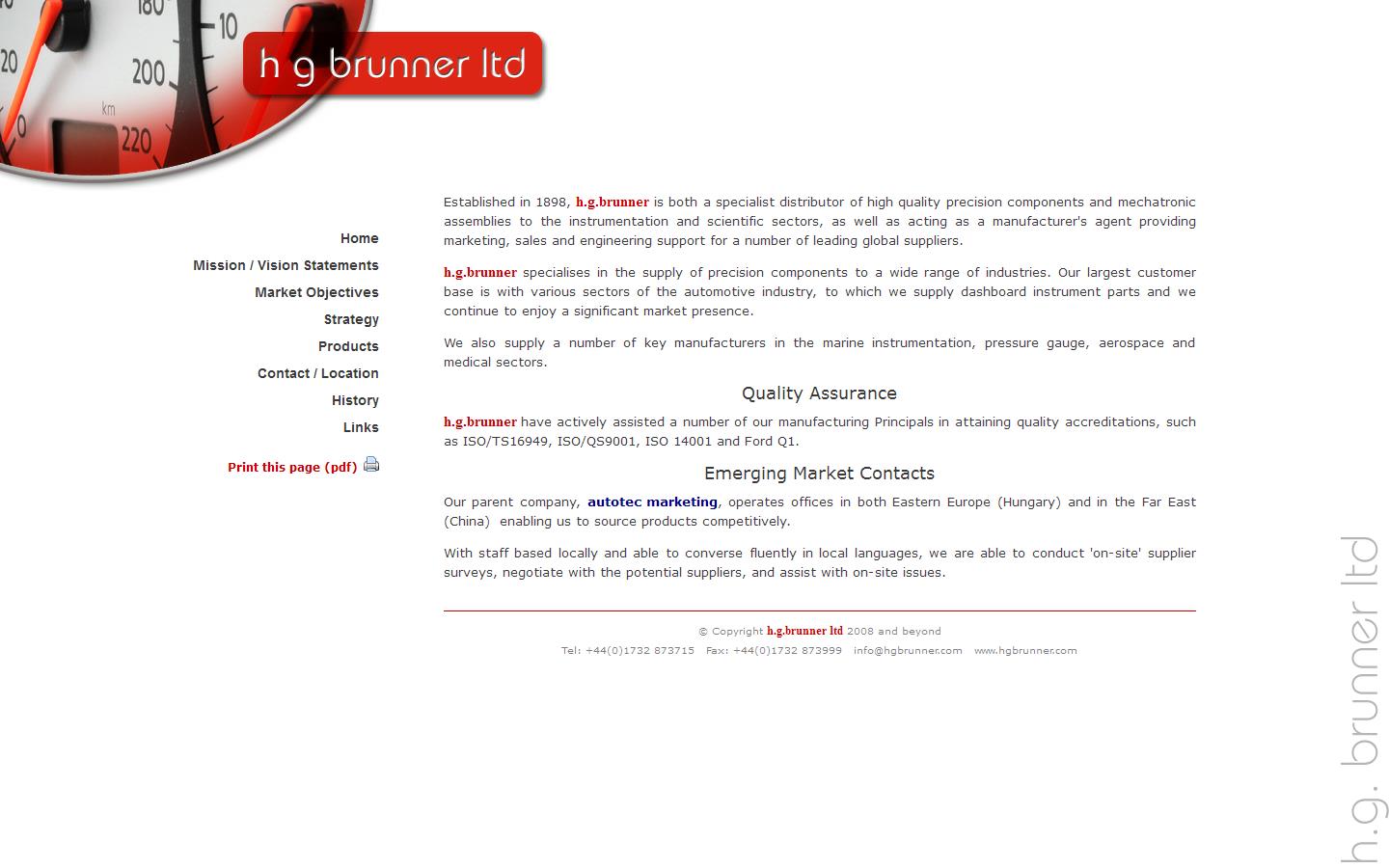 H G Brunner Ltd Website