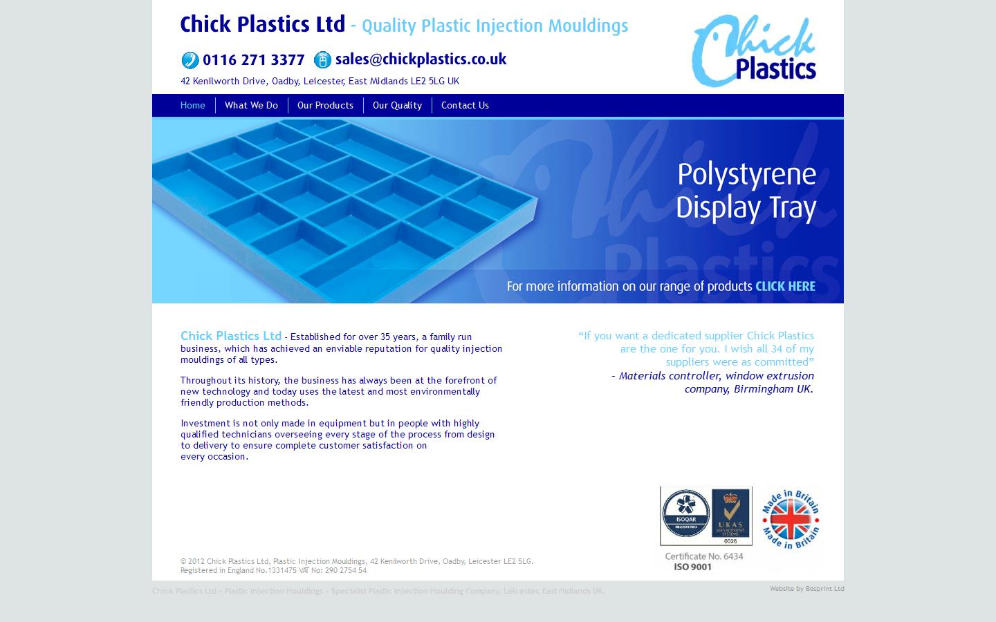 Chick Plastics Ltd Website